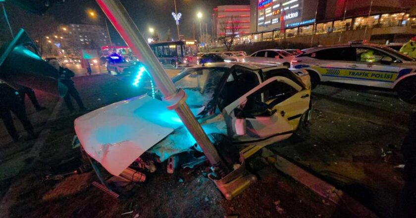 Polisten kaçarken kaza yaptı